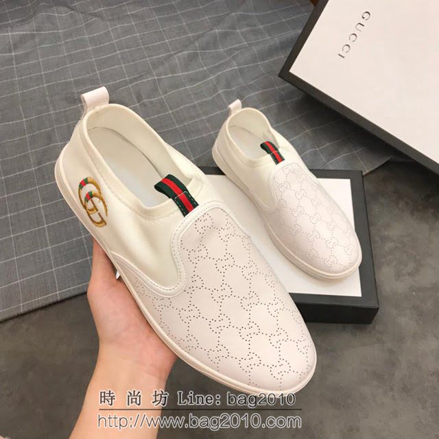 GUCCI男鞋 古馳新款休閒鞋 高品質 鞋面沖孔 Gucci男士休閒板鞋  hdnx1177